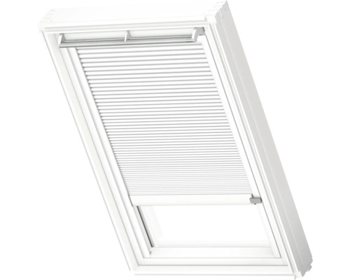 VELUX Dachfenster Wabenplissee weiß mit weißem Alu-Rahmen solarbetrieben FSC C02 1045KWL Dachfenster mit Rollo für Sonnenschutz
