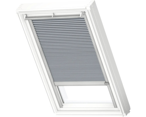 VELUX Dachfenster Wabenplissee betongrau mit grauem Alu-Rahmen solarbetrieben FSC C02 1163K Dachfenster mit Plissee-Sichtschutz