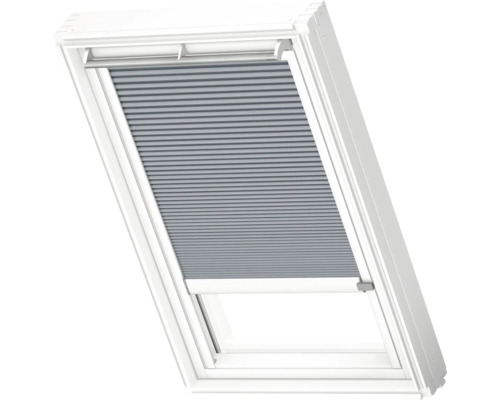 VELUX Dachfenster Wabenplissee betongrau mit weißem Alu-Rahmen solarbetrieben FSC C02 1163KWL Dachfenster mit Plissee-Sonnenschutz