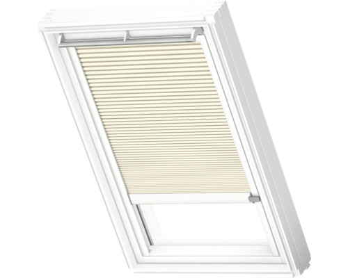 VELUX Dachfenster Wabenplissee elfenbein mit weißem Alu-Rahmen elektronisch FMC MK10 1166KWL Dachfenster mit Plissee Sonnenschutz