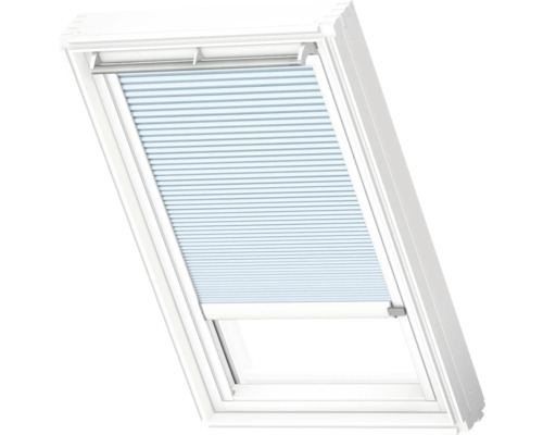 VELUX Dachfenster Wabenplissee gletscherblau mit weißem Alu-Rahmen solarbetrieben FSC C02 1169KWL Dachfenster mit Plissee-Jalousie zur Lichtregulierung