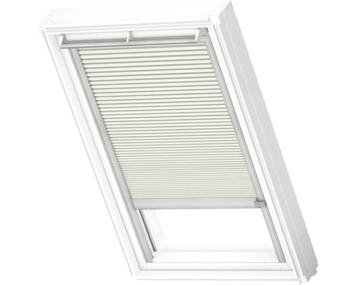 VELUX Dachfenster Wabenplissee lichtgrau mit grauem Alu-Rahmen solarbetrieben FSC C02 1172K Dachfenster mit Plissee Sonnenschutz