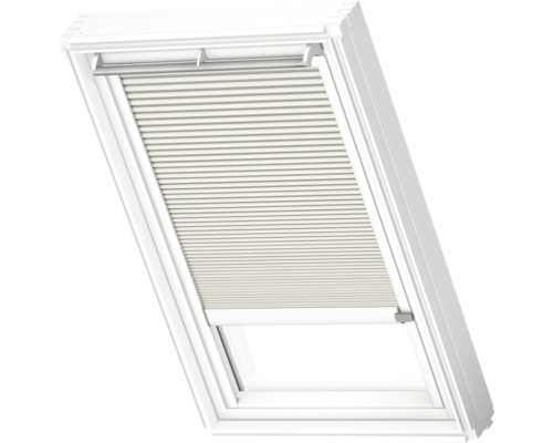 VELUX Dachfenster Wabenplissee lichtgrau mit weißem Alu-Rahmen solarbetrieben FSC C04 1172KWL Dachfenster mit Plissee-Sonnenschutz