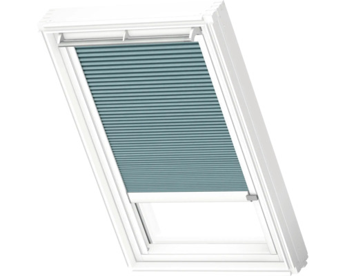 VELUX Dachfenster Wabenplissee petrol mit weißem Alu-Rahmen solarbetrieben FSC C02 1173KWL Dachfenster mit Faltrollo