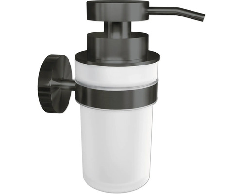 Distributeur de savon mural en métal et en verre