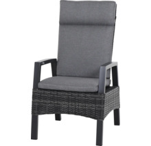 Chaise de jardin avec dossier haut et aspect rotin