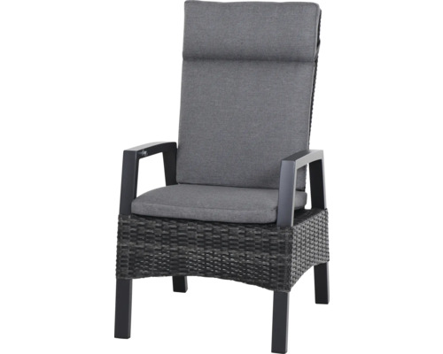 Chaise de jardin avec dossier haut et aspect rotin