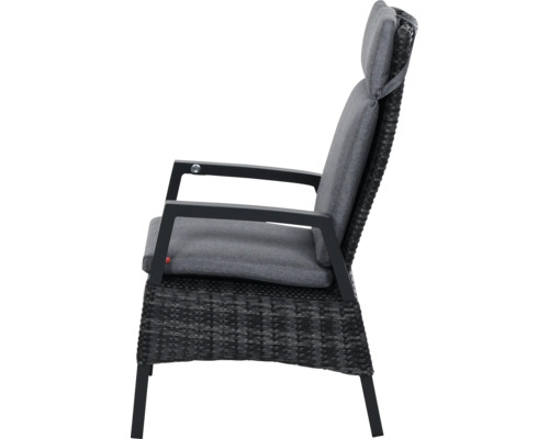 Fauteuil de jardin avec coussin et structure tressée