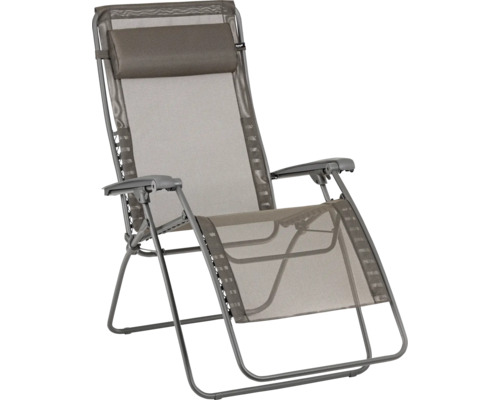 Fauteuil relax réglable avec coussin de tête pour l'extérieur