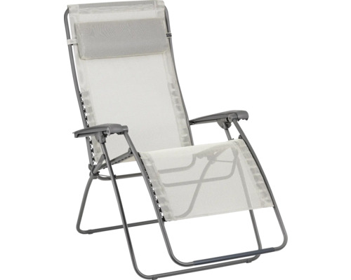 Chaise longue réglable avec coussin de tête pour le jardin