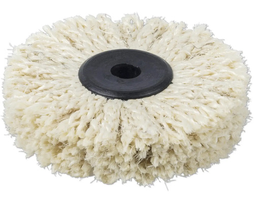 Outil de polissage avec des fibres de coton et un support noir