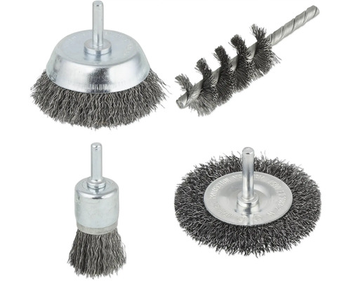 Wolfcraft Set de brosses métalliques 4 pièces