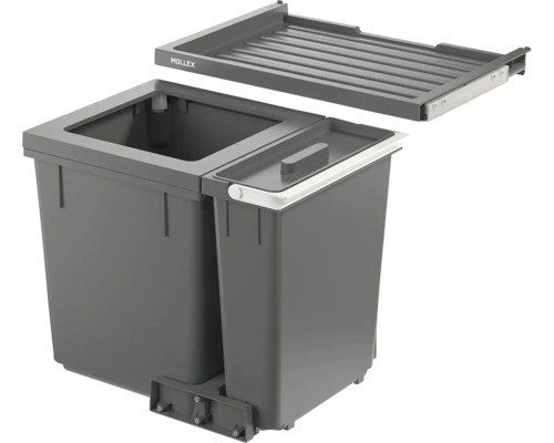 Poubelle Müllex avec deux récipients et système coulissant