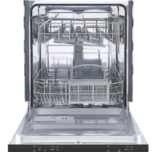 Lave-vaisselle ouvert avec paniers à vaisselle