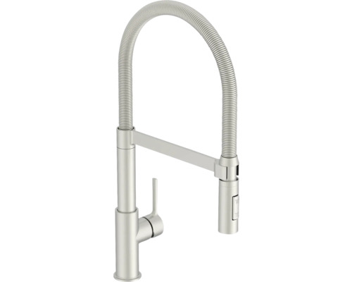 Robinet de cuisine KEO flexible avec pommeau mit CAI CoolStart acier inoxydable satiné Robinet de cuisine KEO flexible avec pommeau mit CAI CoolStart acier inoxydable satiné