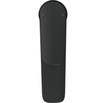 Robinet de lavabo noir avec indication eau chaude et eau froide