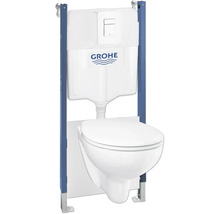 Vorwandelement mit Wand-WC und Grohe Logo