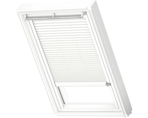 VELUX Dachfenster Plissee blickdicht weiß mit weißem Alu-Rahmen elektronisch FML C02 1016KWL Dachfenster mit Plissee-Sichtschutz