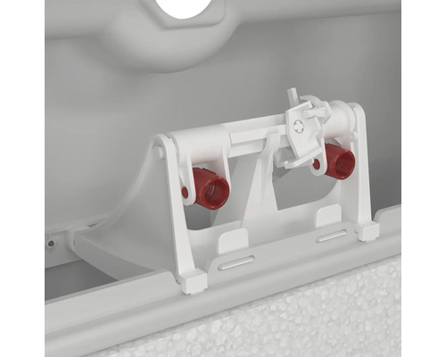 Innenansicht eines Spülkastens mit Mechanismus zur Betätigung der Toilettenspülung