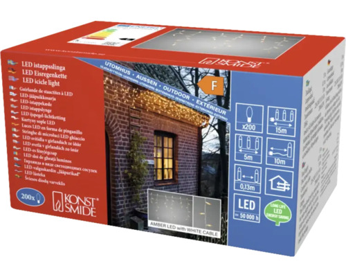 Emballage d''une guirlande stalactite à LED pour extérieur avec 200 lampes LED