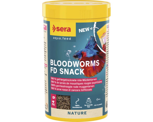 Aliment pour poissons sera FD friandises larves de moustiques rouges 250 ml