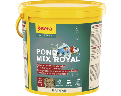 Nourriture pour poissons Sera Pond Mix Royal 3,8 l Aliment pour poissons de bassin Sera Pond Mix Royal en seau jaune