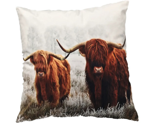 Coussin décoratif Highland 45x45 cm Coussin décoratif avec motif de vache Highland