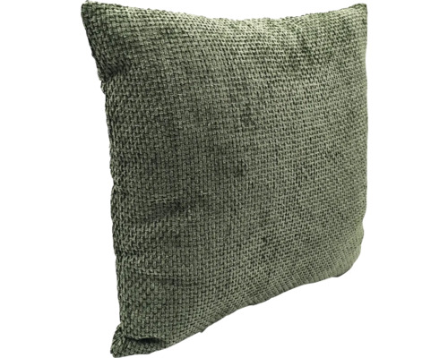 Coussin décoratif carré avec une surface structurée.