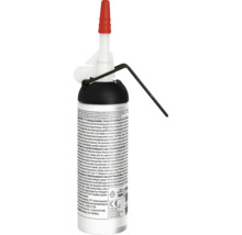 Flacon de mastic avec embout rouge et applicateur noir
