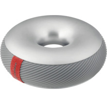 Butoir de porte rond argenté avec bande rouge