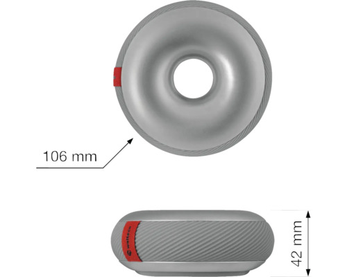Abbildung eines Kabelschlosses mit den Maßen 106 Millimeter und 42 Millimeter.