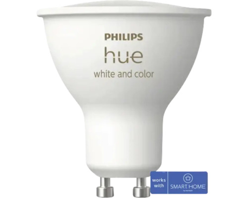 Lampe à réflecteur LED à intensité lumineuse variable GU10 4,2 W blanc 400 lm 2200-6500 K Lampe Philips Hue, à intensité variable, avec compatibilité Smart Home