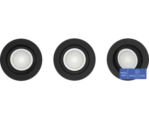 Philips Hue Einbauspot Centura 3 x GU10 4,2 W schwarz