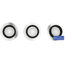 Drei runde Einbaustrahler mit Smart Home Kompatibilität