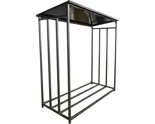 Range-bûches en métal avec toit