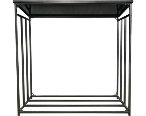 Étagère à bois de chauffage en métal avec toit