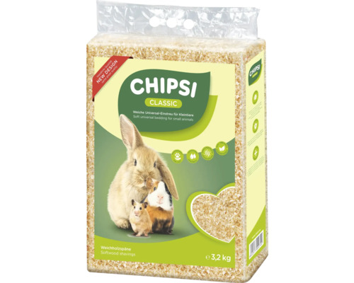 Litière Chipsi Classic pour petits animaux, en copeaux de bois tendre, 3,2 kg