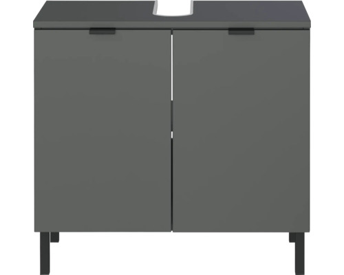 Meuble sous lavabo Germania GW-ARCENA lxhxp 60 x 56 x 34 cm couleur de façade graphite Meuble sous-lavabo avec deux portes et poignées
