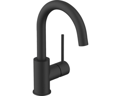 AVITAL Waschtischarmatur CLYDE eco CoolStart und Push-Open Ablaufventil schwarz matt Schwarzer Küchenarmatur Wasserhahn