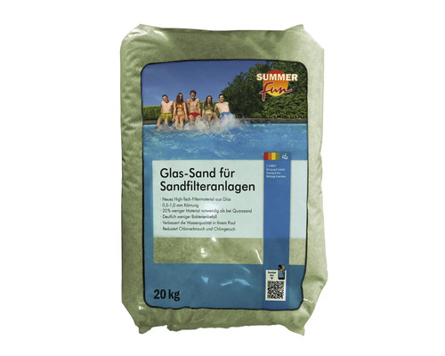 Glassand für Sandfilteranlagen, 20 Kilogramm Packung