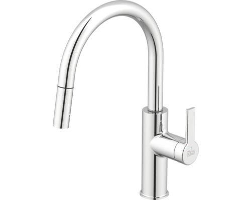 Robinet de cuisine KEO avec écoulement extractible CoolStart et montage rapide par dessous "Quickfix" chrome Robinet de cuisine avec bec haut et douchette extractible
