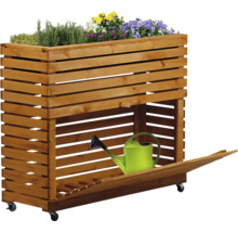Hochbeet mit Stauraum und Giesskanne