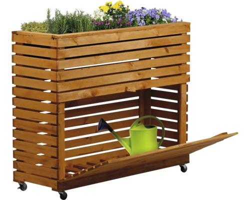 Jardinière surélevée avec espace de rangement et arrosoir