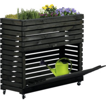 Holz Pflanztisch mit Stauraum und Giesskanne