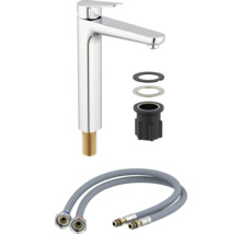 Waschtischarmatur mit Montagezubehör und Anschlussschläuchen