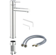 Waschtischarmatur inklusive Befestigungsmaterial und flexiblen Anschlussschläuchen