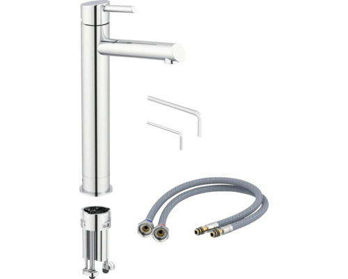 Waschtischarmatur inklusive Befestigungsmaterial und flexiblen Anschlussschläuchen