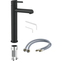 Robinet de lavabo noir avec matériel d''installation