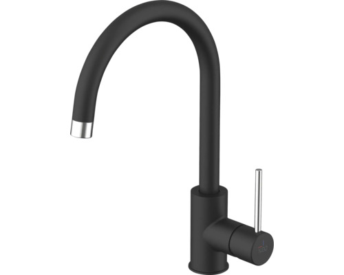 Schwarzer Küchenarmatur mit hohem Auslauf