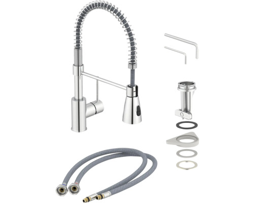 Küchenarmatur mit Brauseschlauch und Zubehör